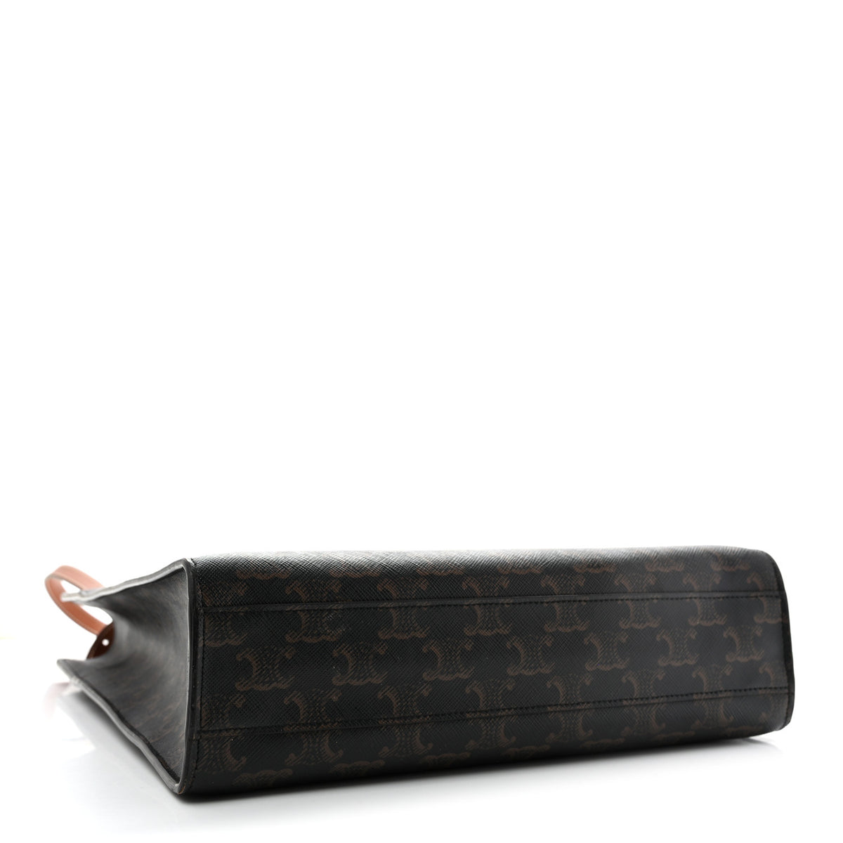 Celine Triomphe Canvas Calfskin Small Vertical Cabas Tan 4 of 15