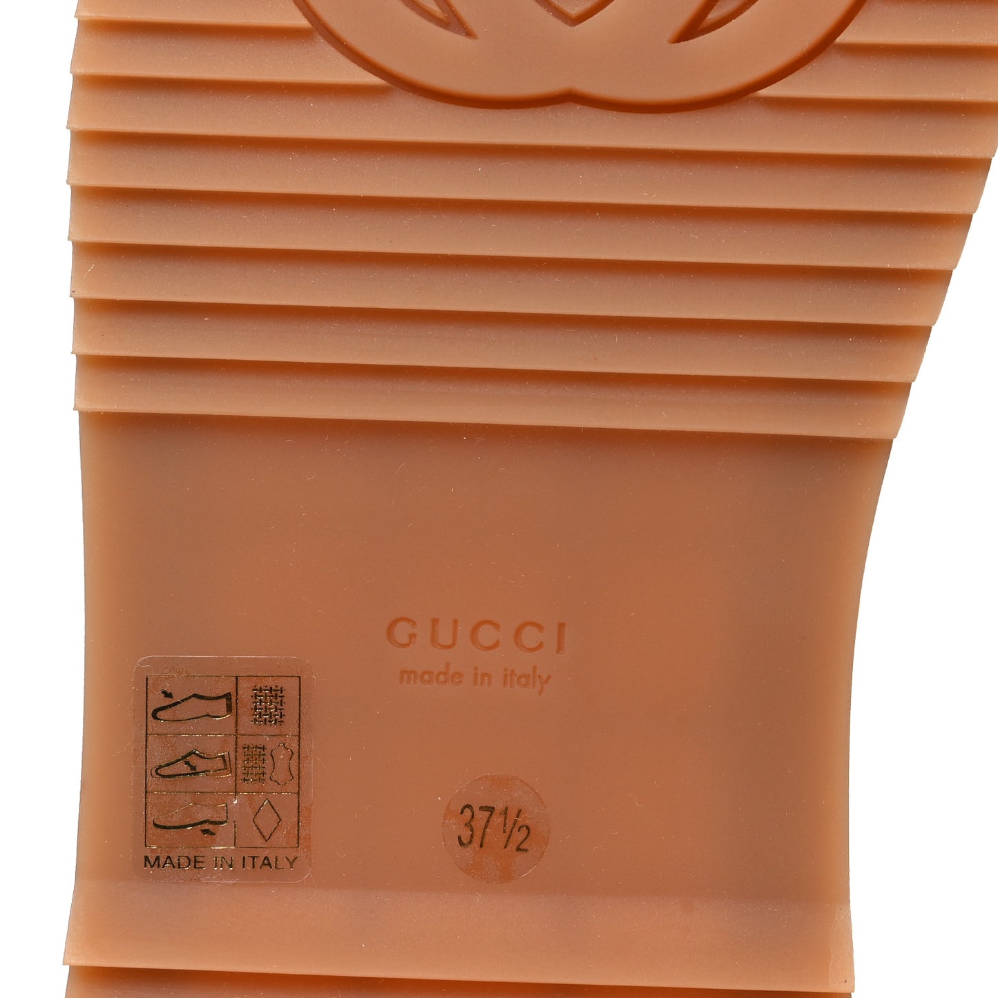Canvas GG Monogram Angelina Platform Slide Sandals 37.5 Beige Ruggine