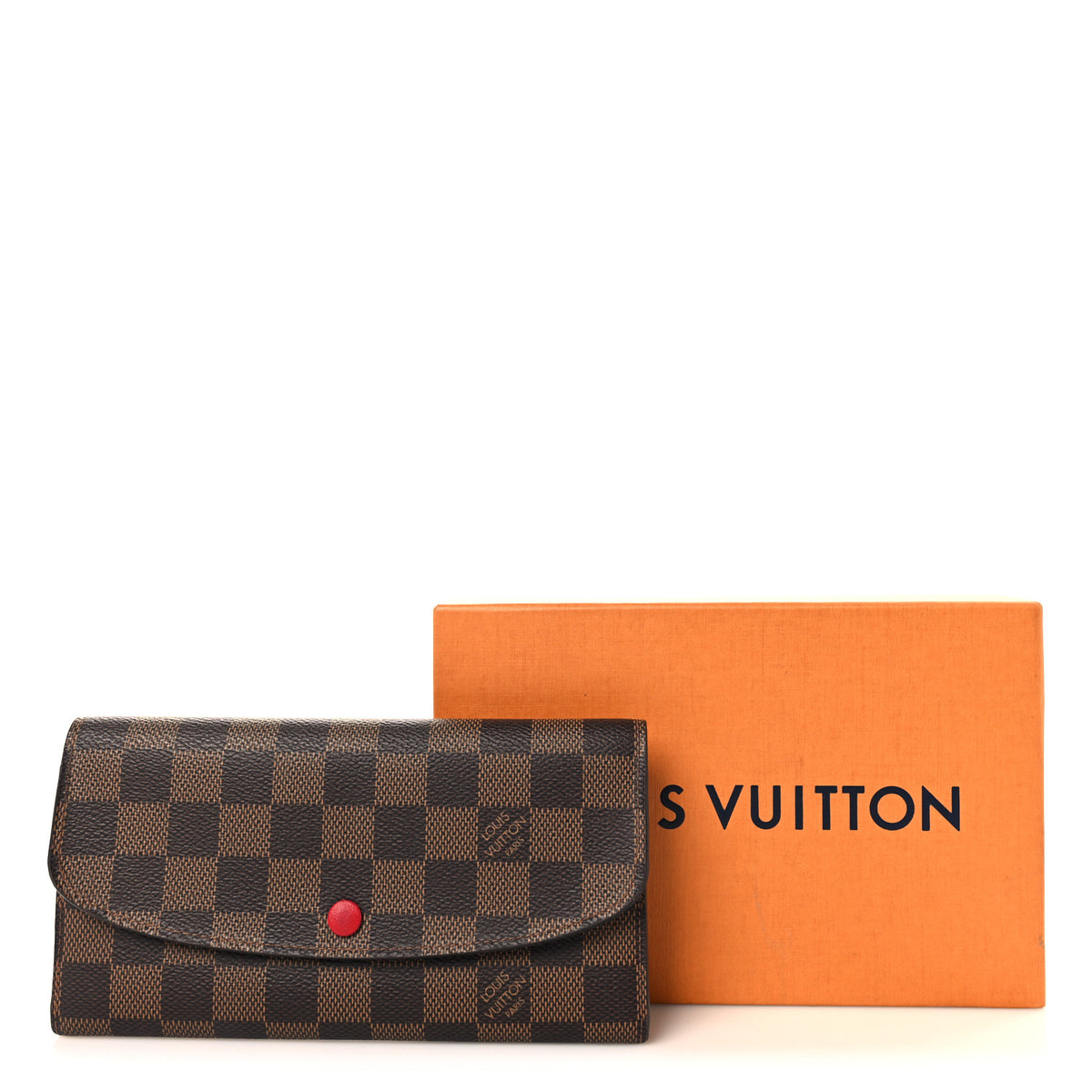 Damier Ebene Emilie Wallet Red
