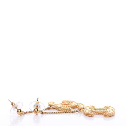 Chanel CC Drop Earrings Matte Gold 4 of 4