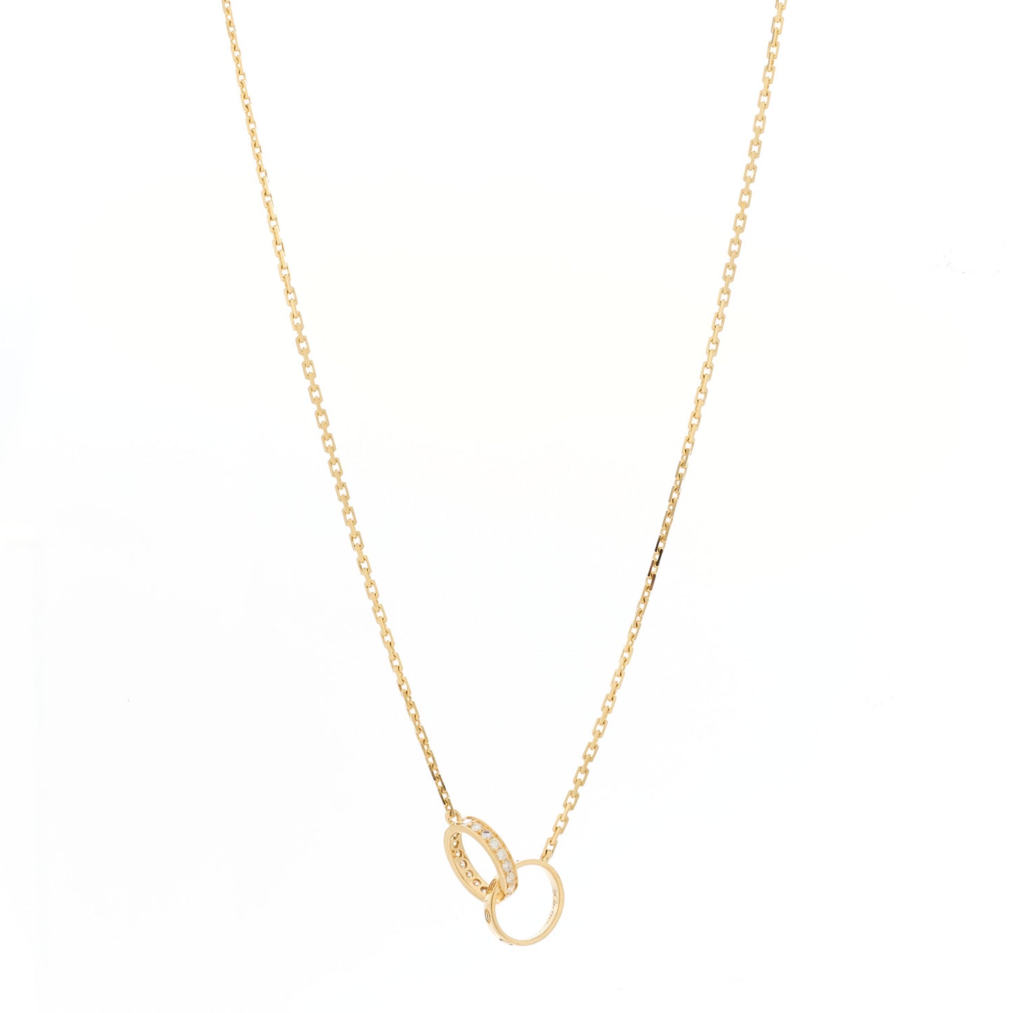 18K Yellow Gold Diamond Interlocking LOVE Necklace