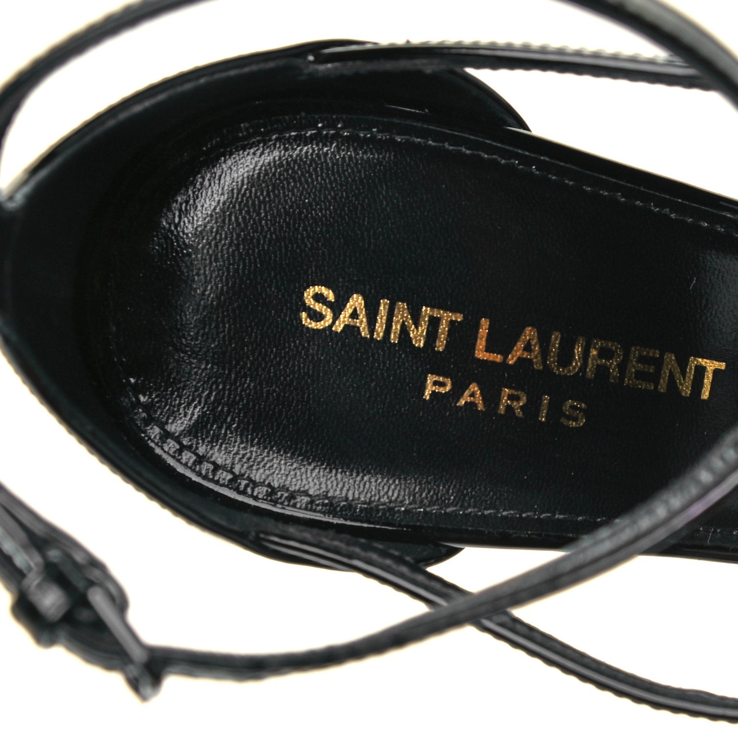 Patent Calfskin Cassandra 100 Sandals 40 Black