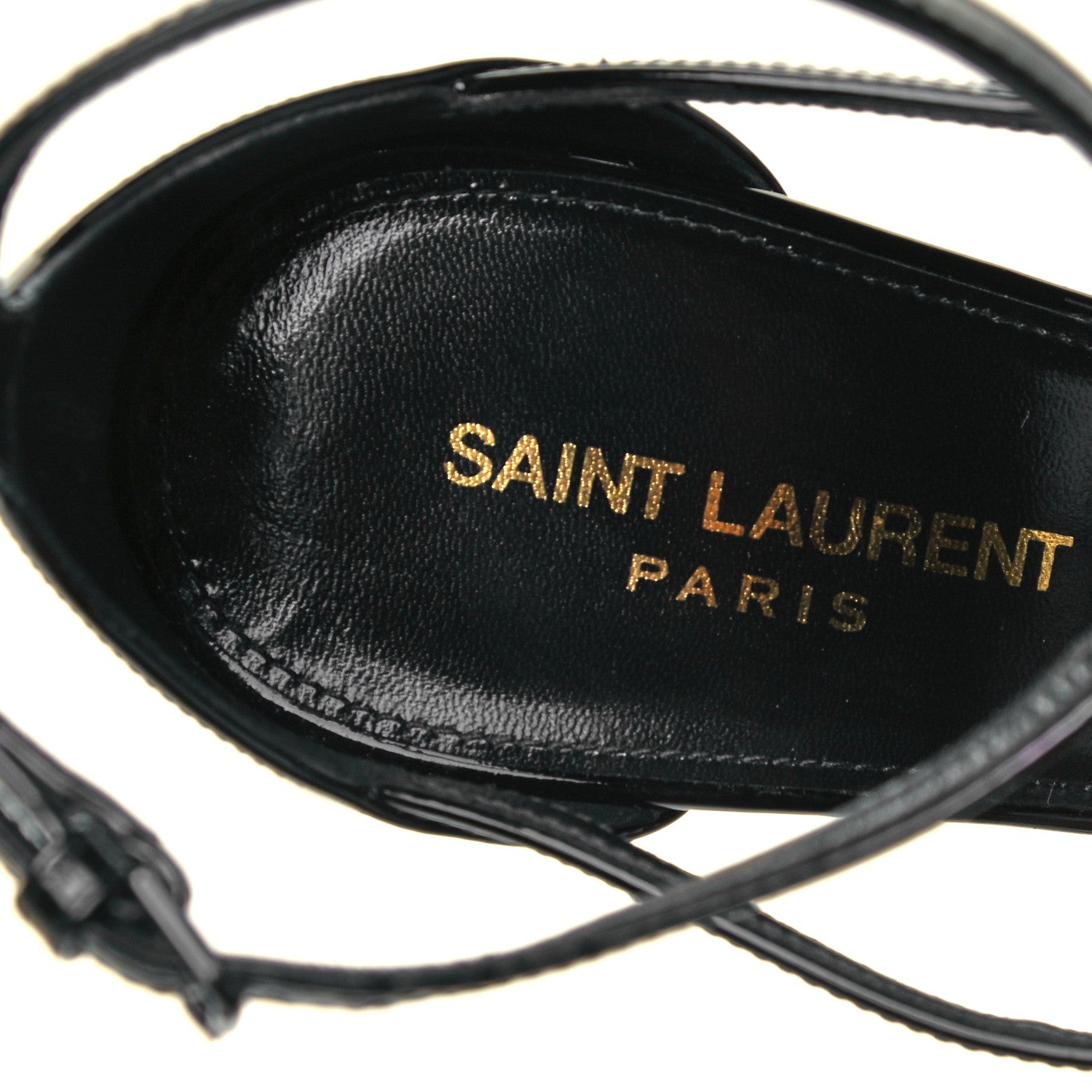 Saint Laurent Patent Calfskin Cassandra 100 Sandals 40 Black 7 of 7