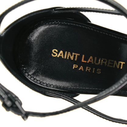 Saint Laurent Patent Calfskin Cassandra 100 Sandals 40 Black 7 of 7