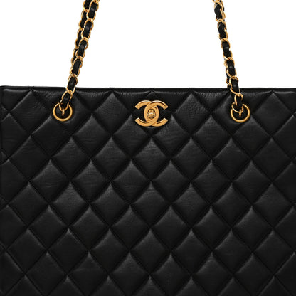 Chanel Lambskin Quilted Shopping Tote Black 8 of 10