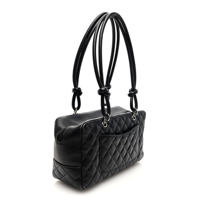 Chanel Calfskin Quilted Large Cambon Bowler Black 3 of 13