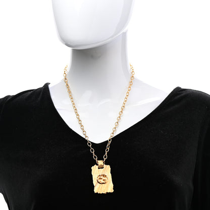 Gucci Metal Striped Plate Ottone Dorato Necklace Gold 2 of 6