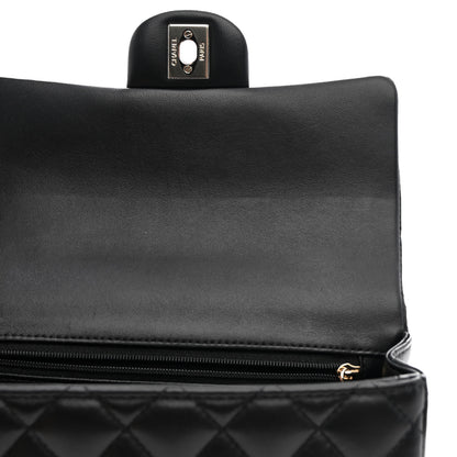 Chanel Lambskin Quilted Mini Top Handle Rectangular Flap Black 11 of 12