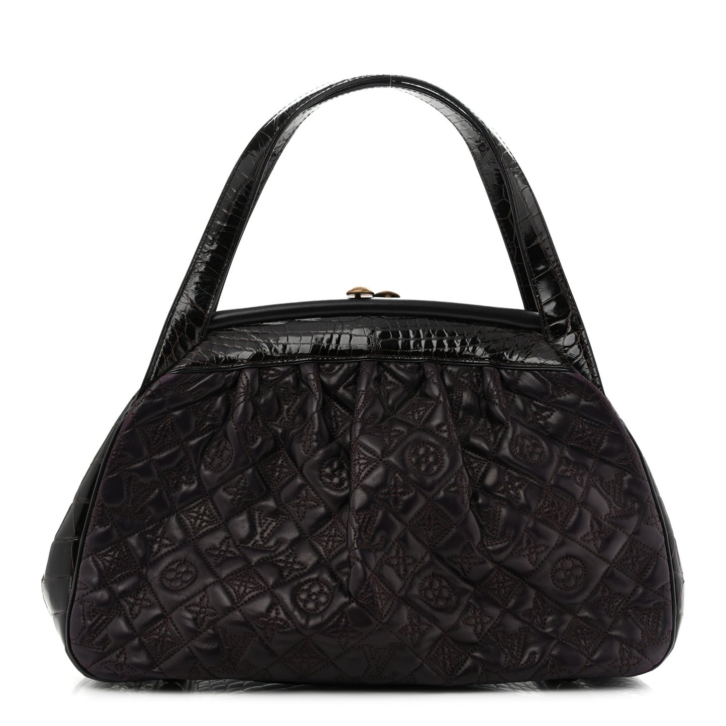 Monogram Vienna Alligator Sac Fermoir GM Aubergine