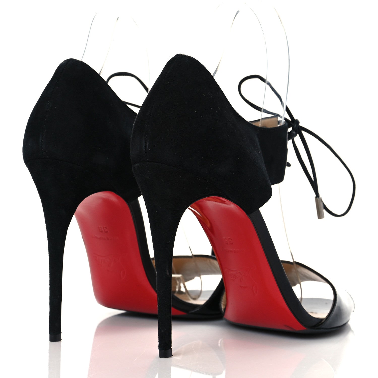 Christian Louboutin Patent Suede Mayerling 100 Sandals 38 Black 4 of 8