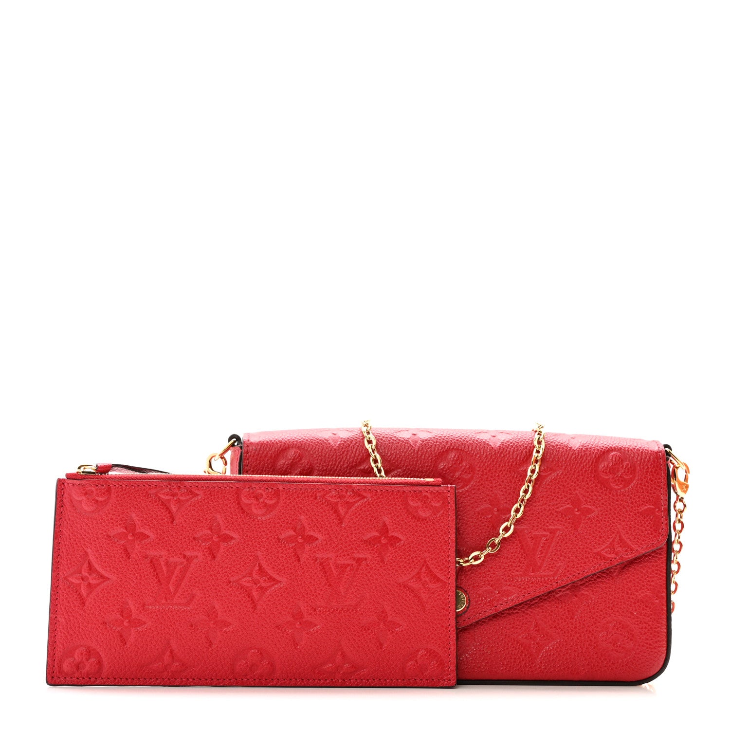 Louis Vuitton Empreinte Pochette Felicie Chain Wallet Scarlet 3 of 15