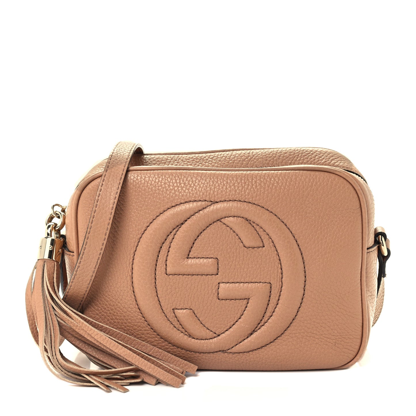Pebbled Calfskin Small Soho Disco Bag Camelia