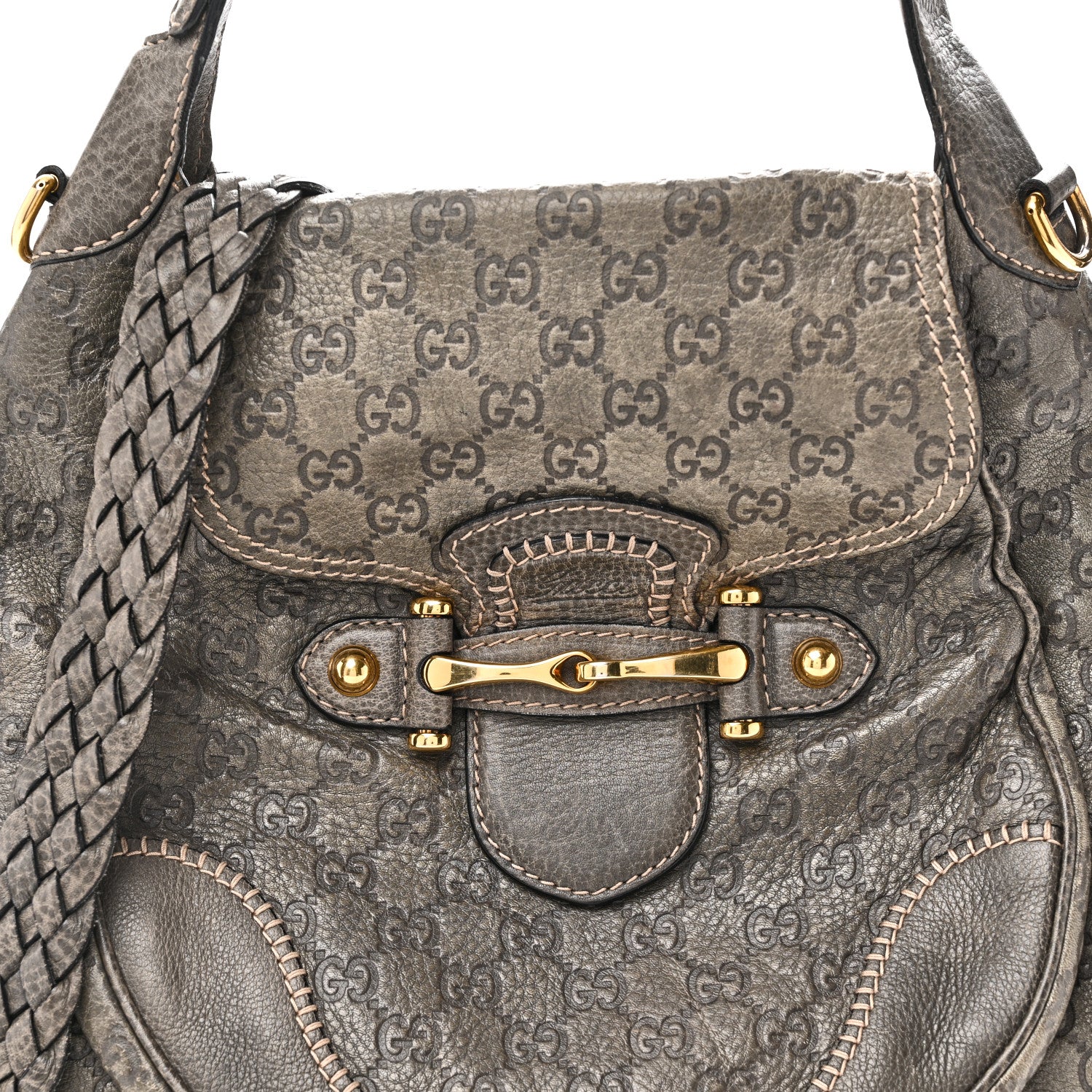 Gucci Guccissima Large New Pelham Satchel Grey 8 of 10