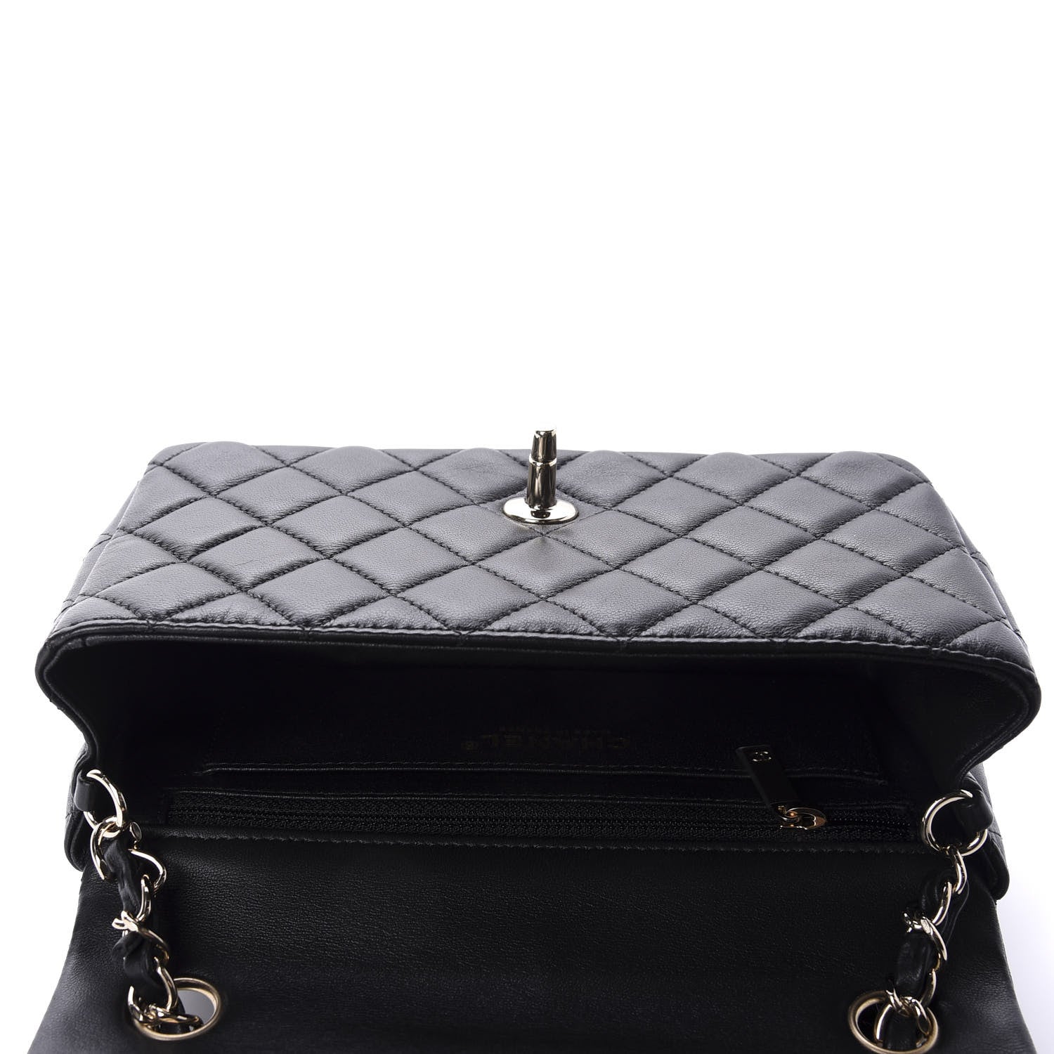 Chanel Lambskin Quilted Mini Rectangular Flap Black 5 of 11