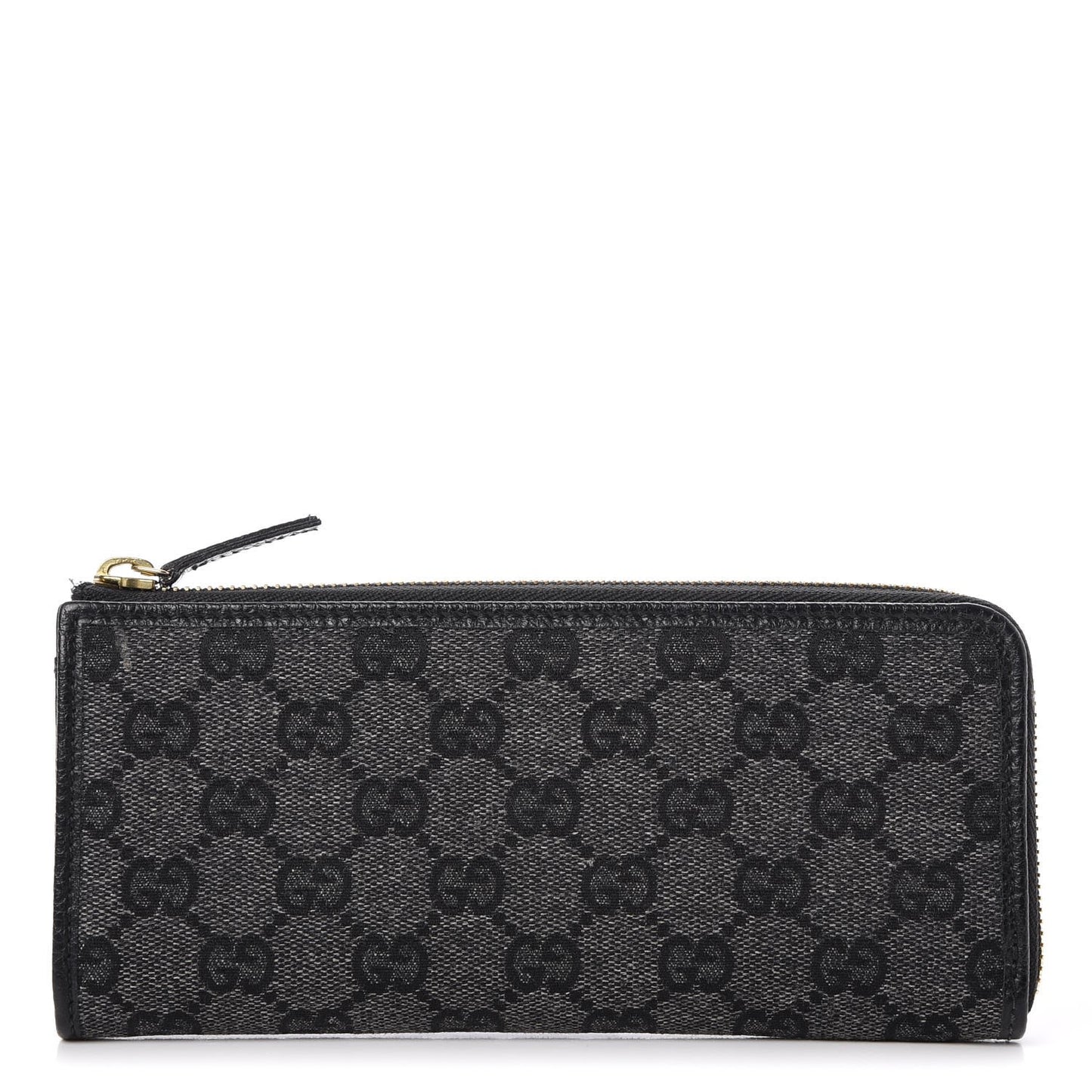 Denim Monogram Zip Around Wallet Black
