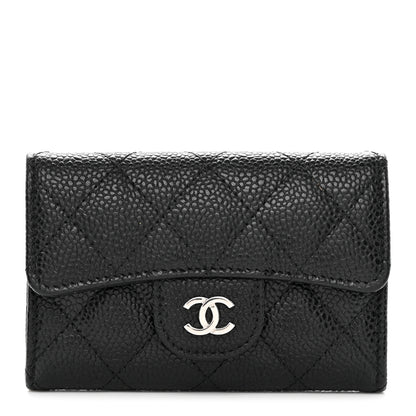 Chanel Caviar Quilted Flap Card Holder Wallet Black 1 of 9