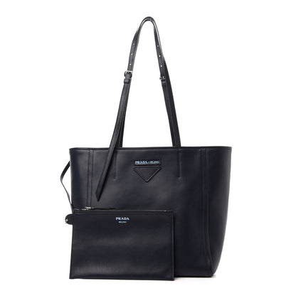 Prada Calfskin Concept Shopper Tote Black Astrale 1 of 12