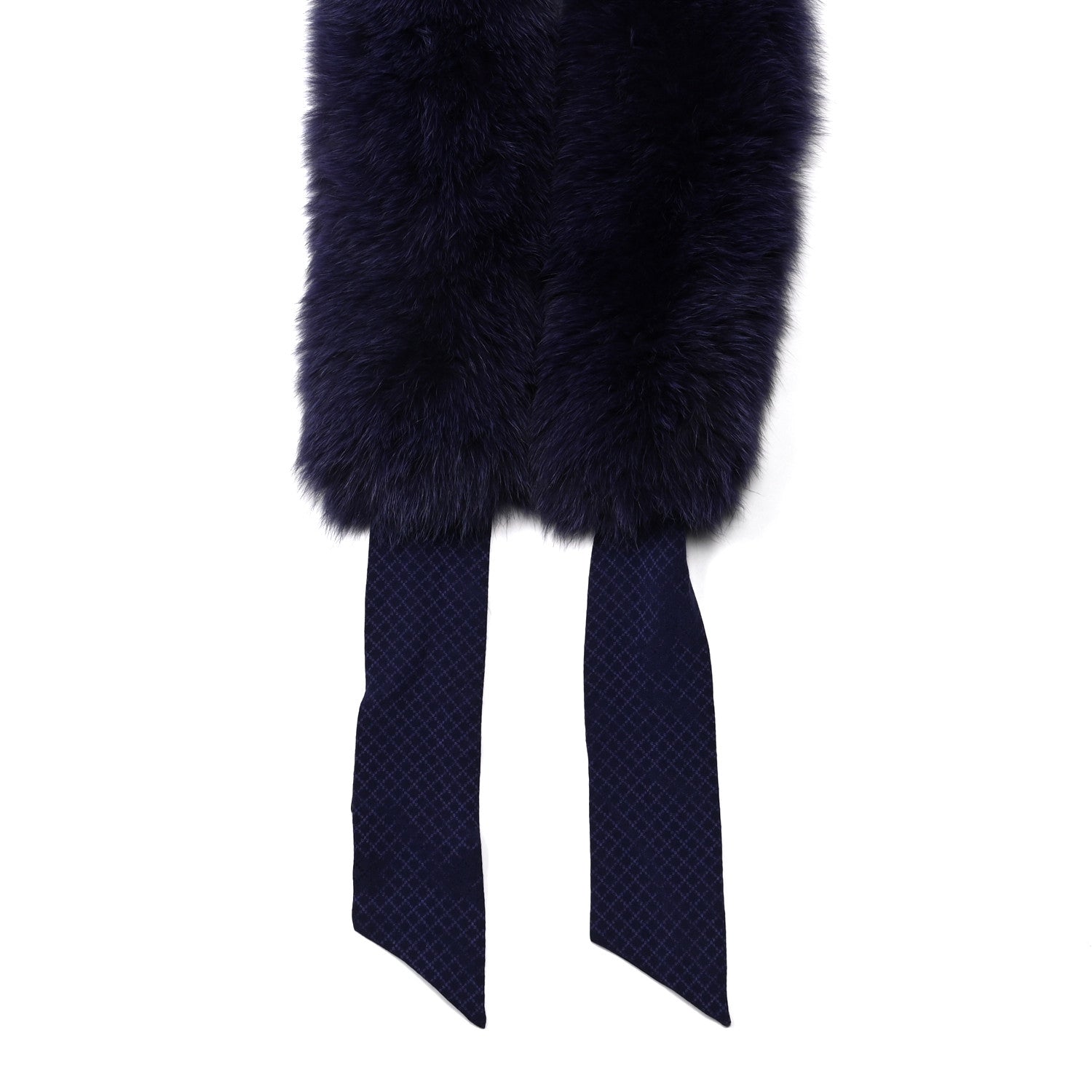 Gucci Silk Fox Fur Panel Scarf Purple 2 of 4