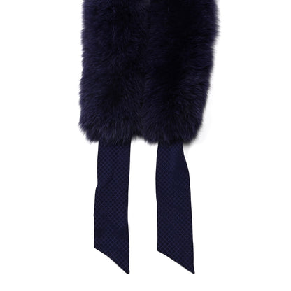 Gucci Silk Fox Fur Panel Scarf Purple 2 of 4