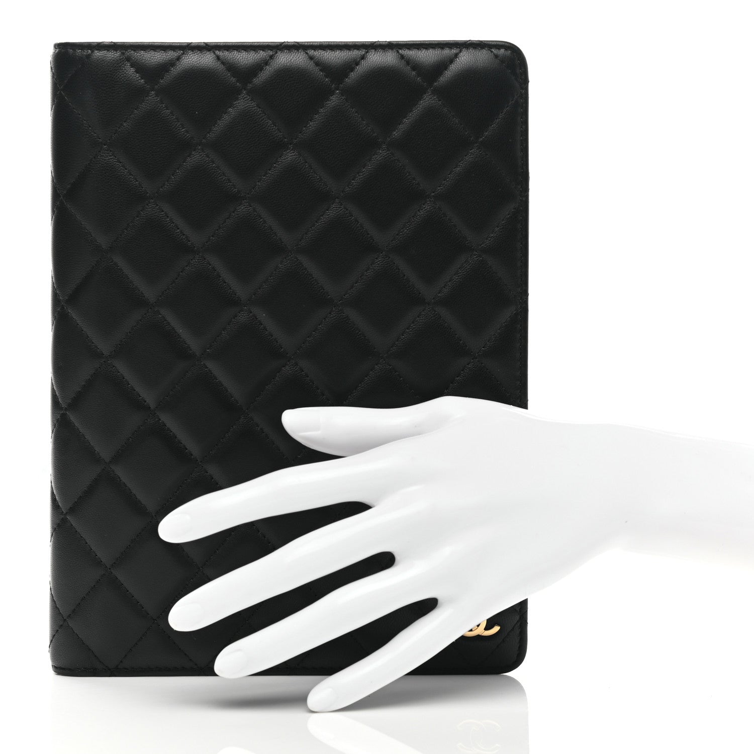 Chanel Lambskin Quilted Large Agenda Cover Black 2 of 7