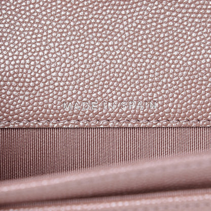 Chanel Metallic Caviar Chevron Quilted Vintage Mademoiselle Card Holder Pink 8 of 9