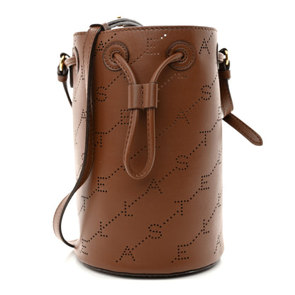 Stella McCartney Perforated Eco Alter Nappa Mini Bucket Bag Brown 1 of 13