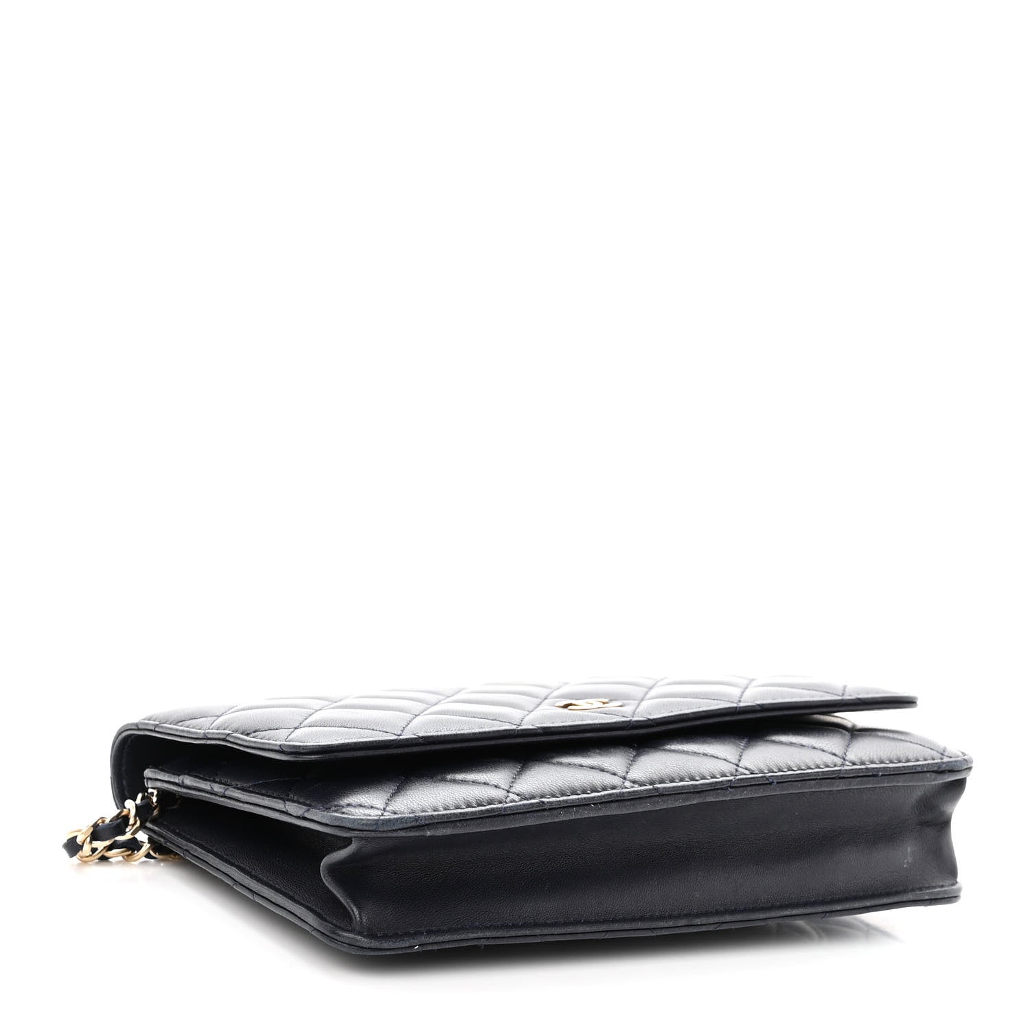 Chanel Lambskin Quilted Wallet On Chain WOC Navy Blue 4 of 11
