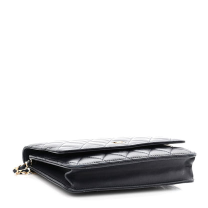 Chanel Lambskin Quilted Wallet On Chain WOC Navy Blue 4 of 11