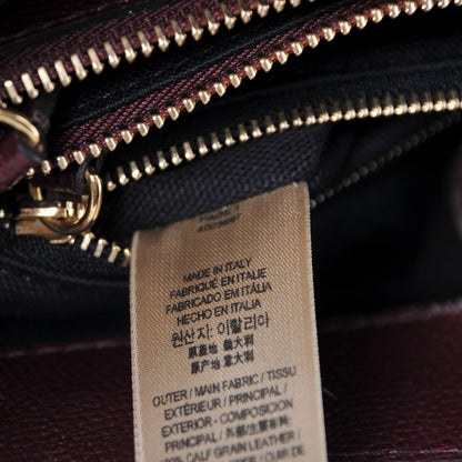 Burberry Grainy Calfskin House Check Medium Banner Tote Mahogany Red 8 of 9