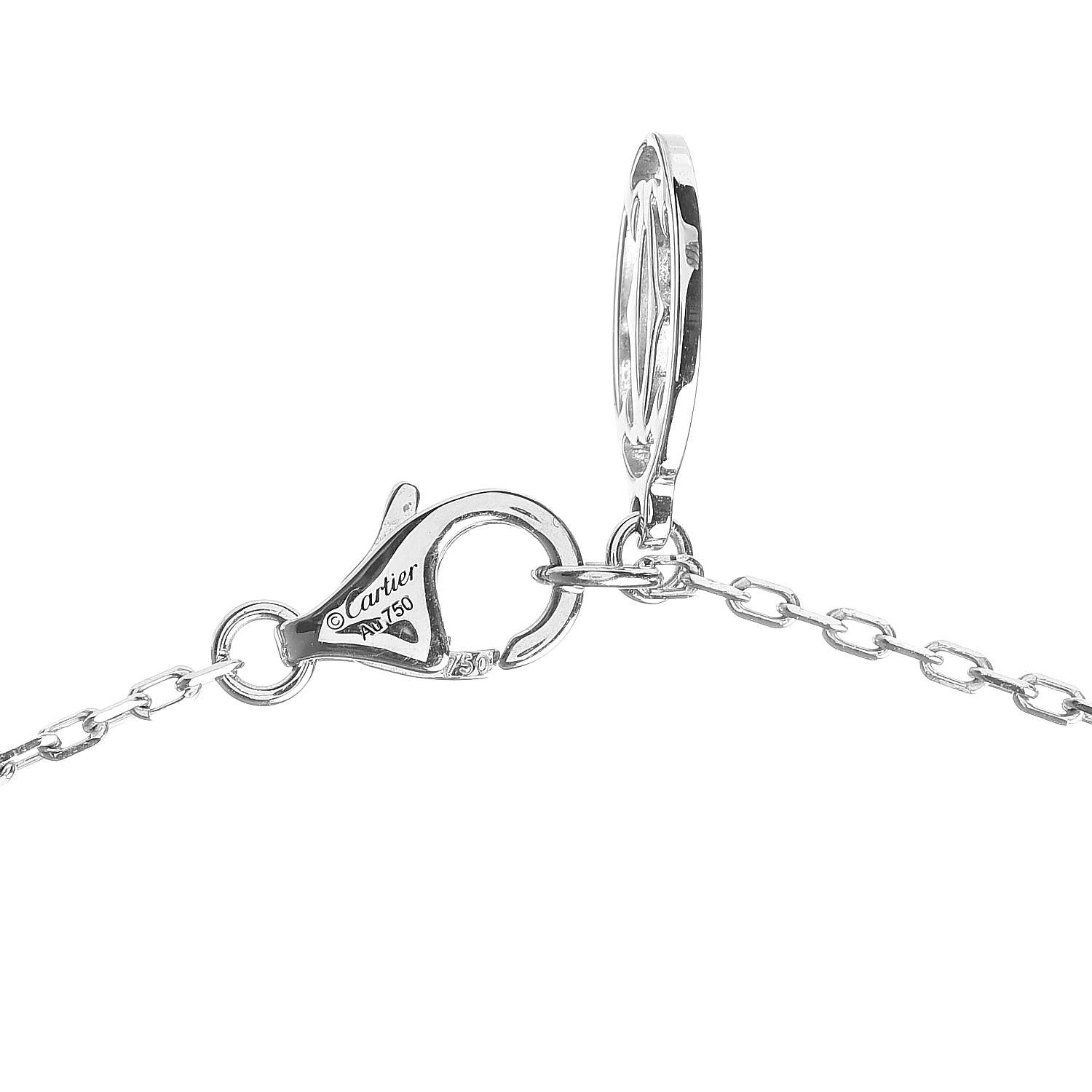 Cartier 18K White Gold Diamond LM D'Amour Pendant Necklace 4 of 5