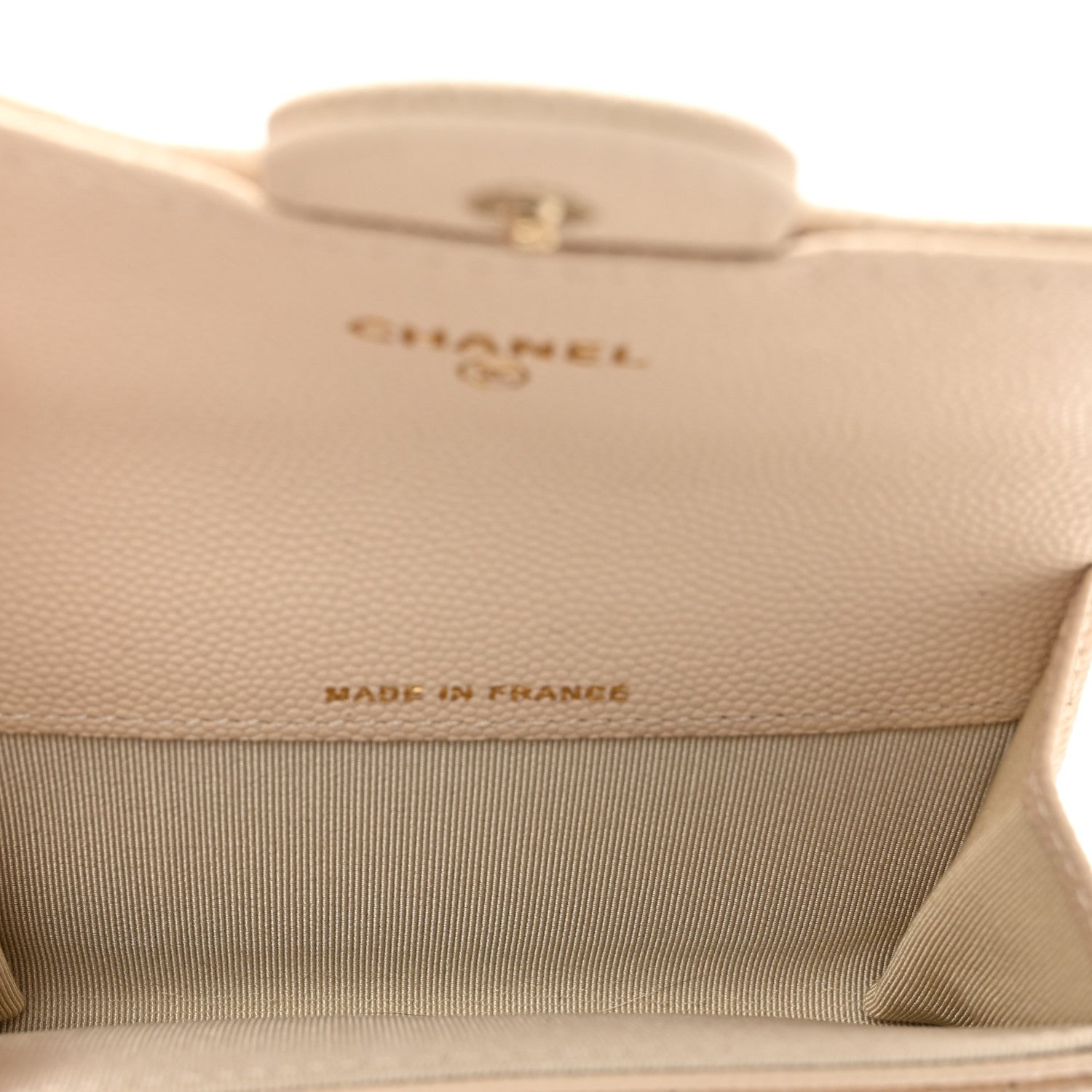 Chanel Caviar Quilted Flap Card Holder Wallet Light Beige 5 of 9