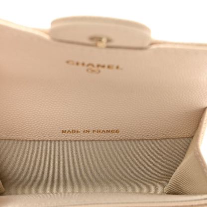 Chanel Caviar Quilted Flap Card Holder Wallet Light Beige 5 of 9