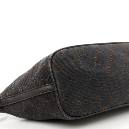 Gucci Denim Monogram Boat Pochette Dark Brown 9 of 10
