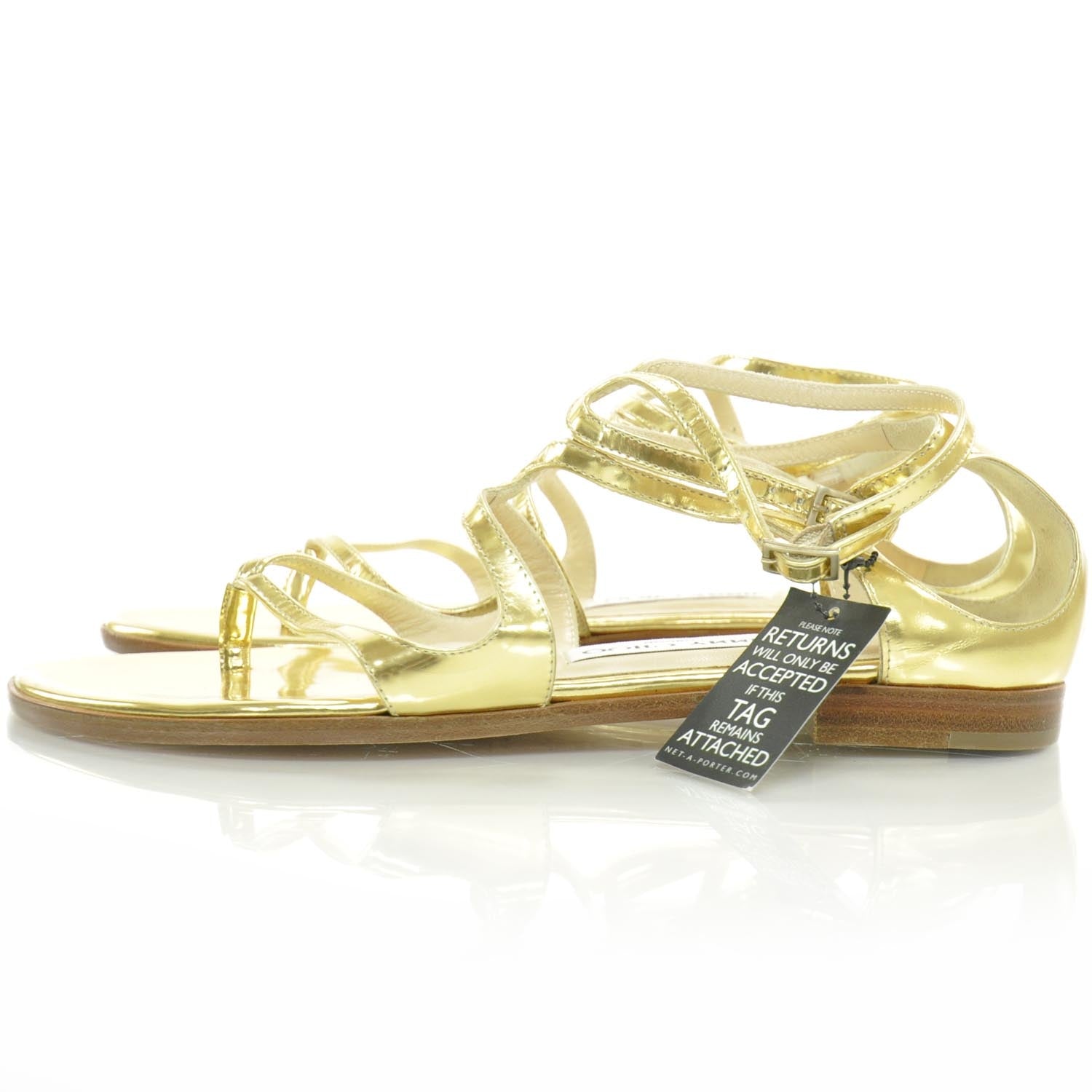 Jimmy Choo Leather Lulu Gladiator Sandals 36.5 Metallic Gold 2 of 7