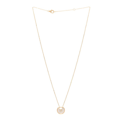 Cartier 18K Yellow Gold Diamond Mother of Pearl XS Amulette de Cartier Pendant Necklace 3 of 5