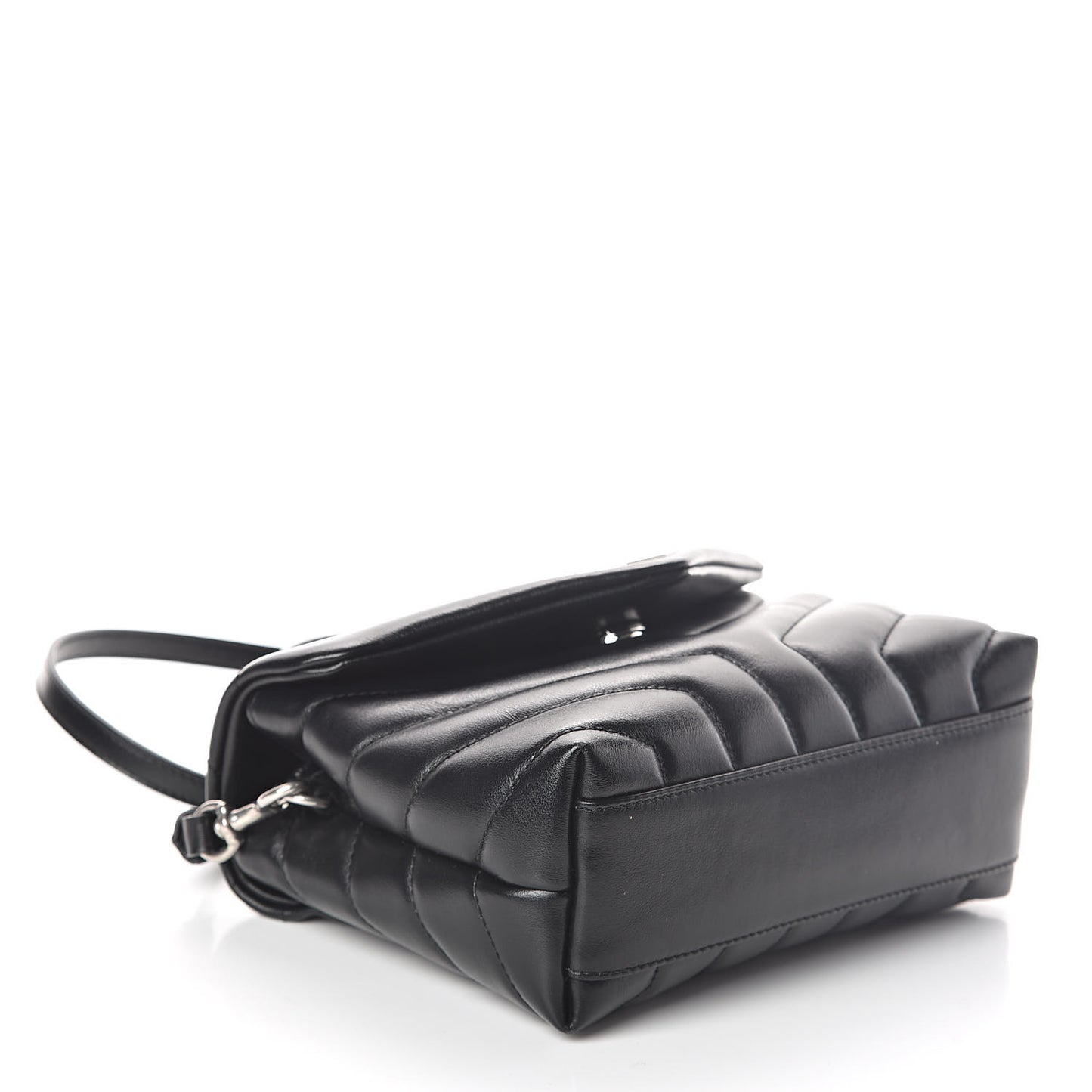 Calfskin Y Quilted Monogram Toy Loulou Crossbody Bag Black
