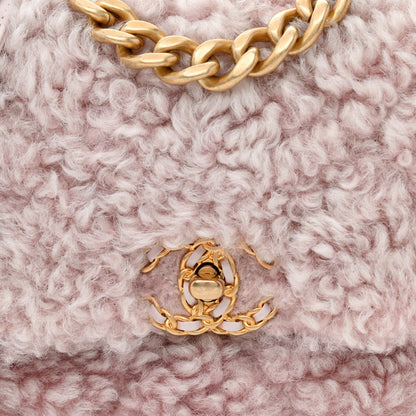 Chanel Shearling Sheepskin Medium Chanel 19 Flap Light Pink 7 of 9