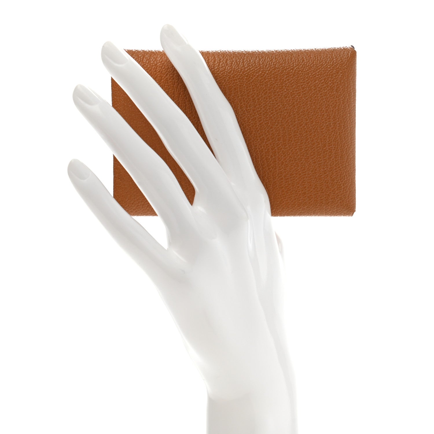 Hermes Chevre Mysore Verso Calvi Duo Card Case Caramel Rose Sakura 2 of 7