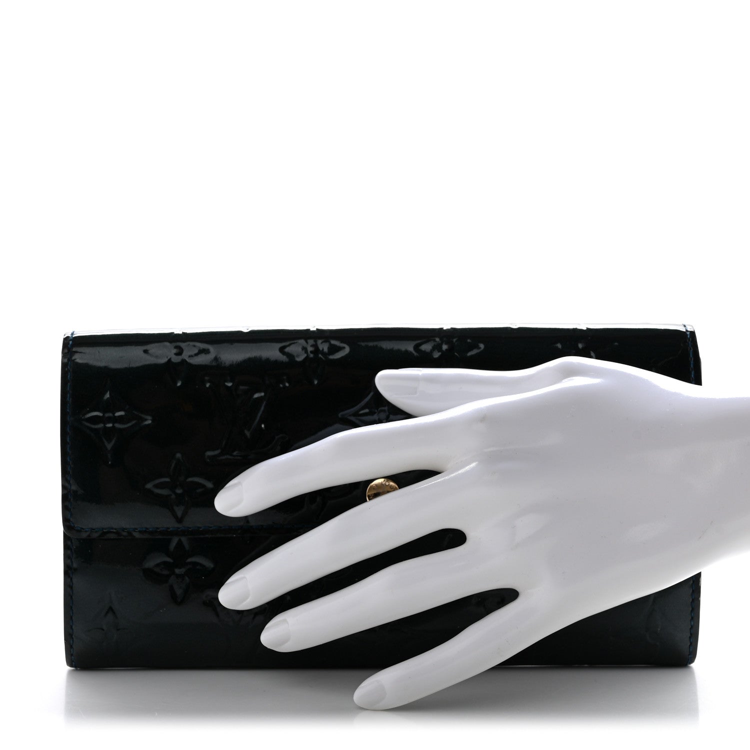 Louis Vuitton Vernis Sarah Wallet Blue Nuit 2 of 13