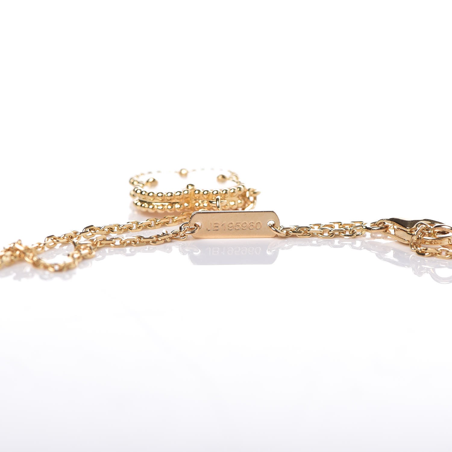 Van Cleef & Arpels 18K Yellow Gold Mother of Pearl Vintage Alhambra Pendant Necklace 4 of 6