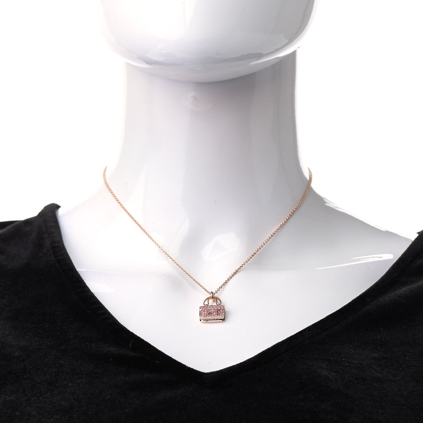 18K Rose Gold Pink Sapphire Constance Amulettes Pendant Necklace