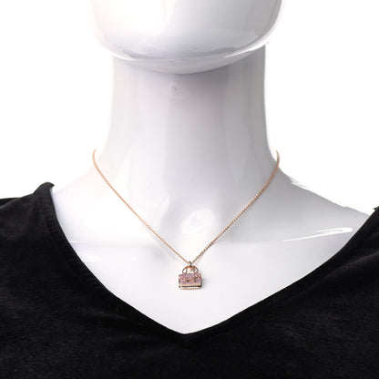 Hermes 18K Rose Gold Pink Sapphire Constance Amulettes Pendant Necklace 2 of 6