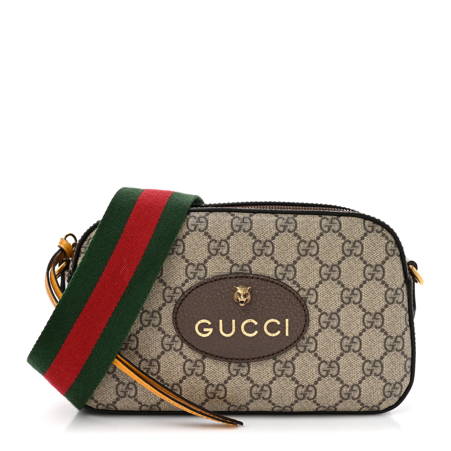 Gucci GG Supreme Monogram Web Neo Vintage Shoulder Bag Beige New Acero Crop 1 of 17