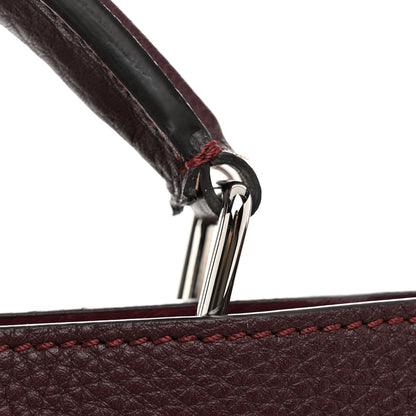 Fendi Cuoio Romano Vitello Cover Glazed Fabric Bi-Color FF 1974 Medium Peekaboo I SEE U Satchel Granada Tartufo Burgundy Tobacco Moro 11 of 11