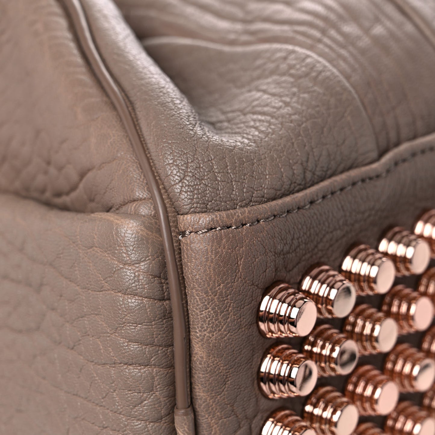 Pebbled Lambskin Rocco Latte Rose Gold Hardware