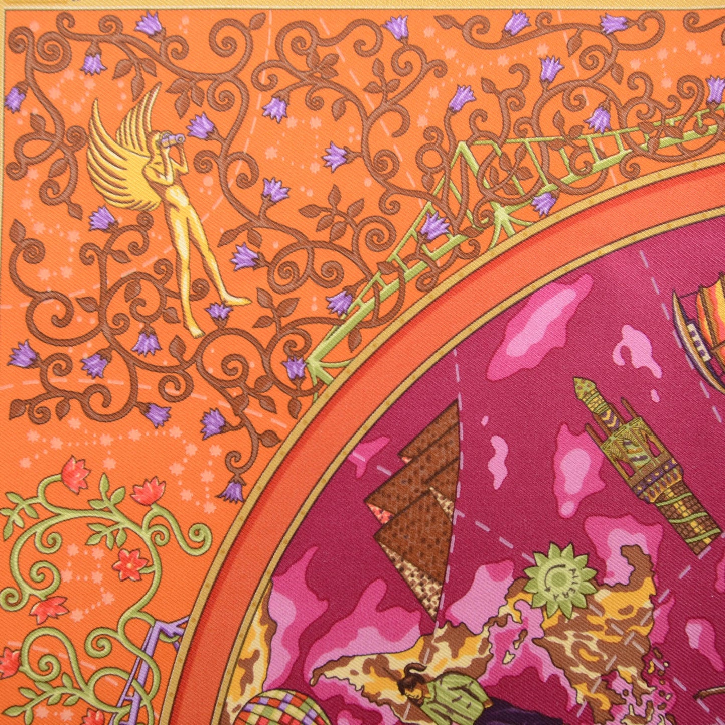Silk WWW.HERMES.COM Pocket Square Scarf