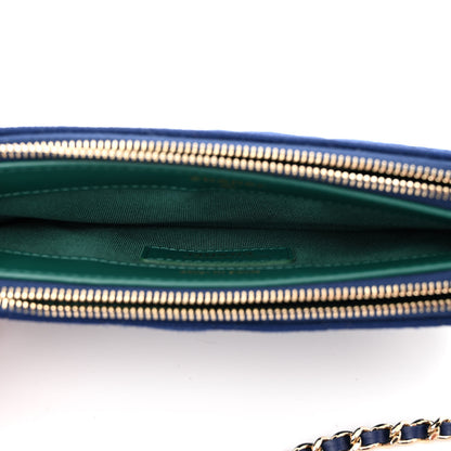 Chanel Jersey Quilted Small Clutch With Chain Navy 5 of 13