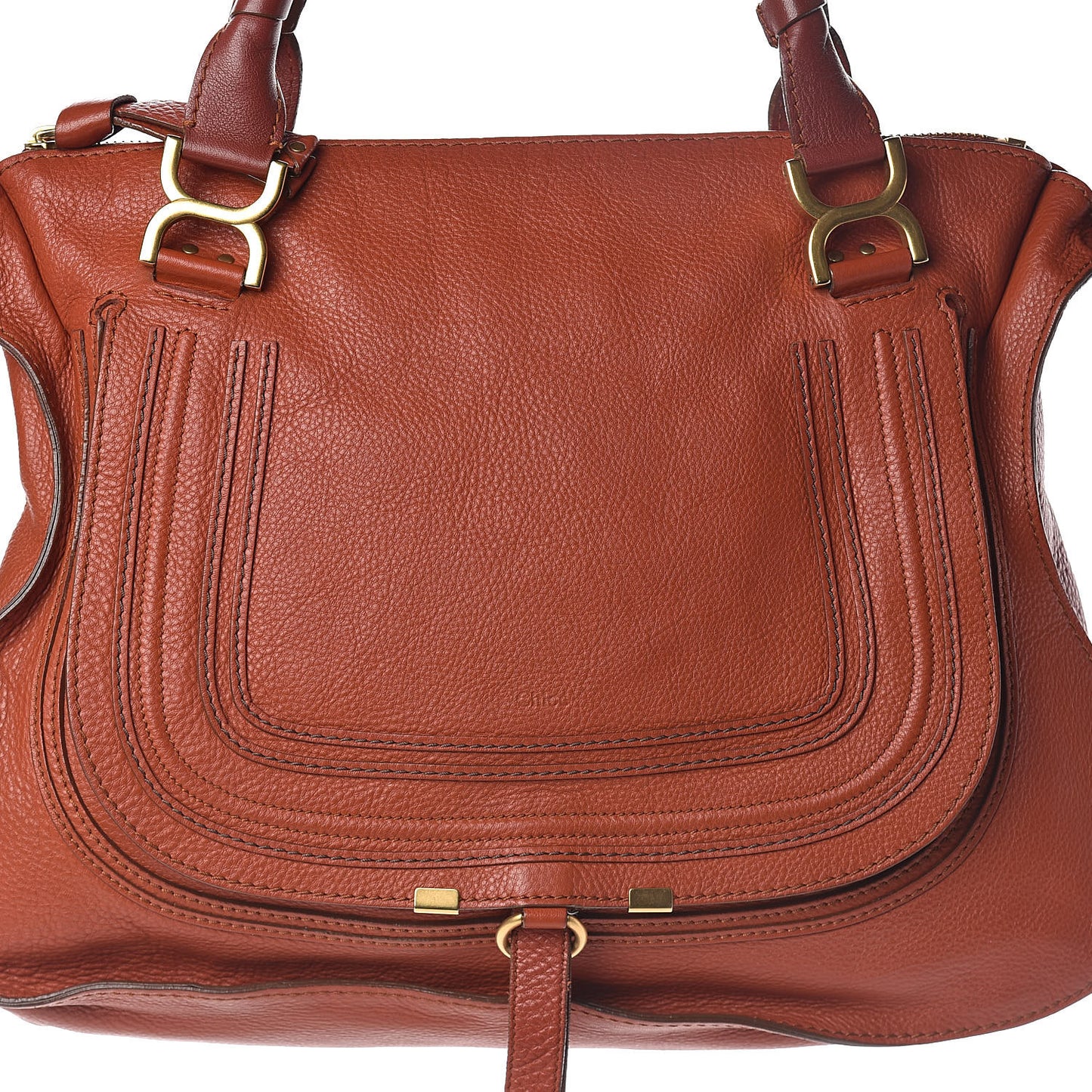 Calfskin Large Marcie Satchel Maple Leaf