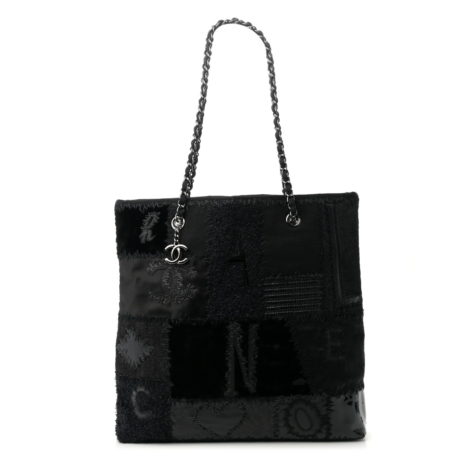 Chanel Tweed Patchwork Tote Black 1 of 10