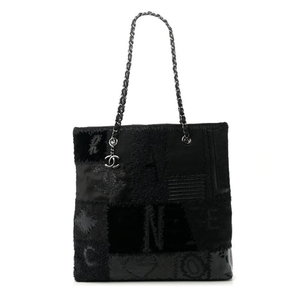 Chanel Tweed Patchwork Tote Black 1 of 10